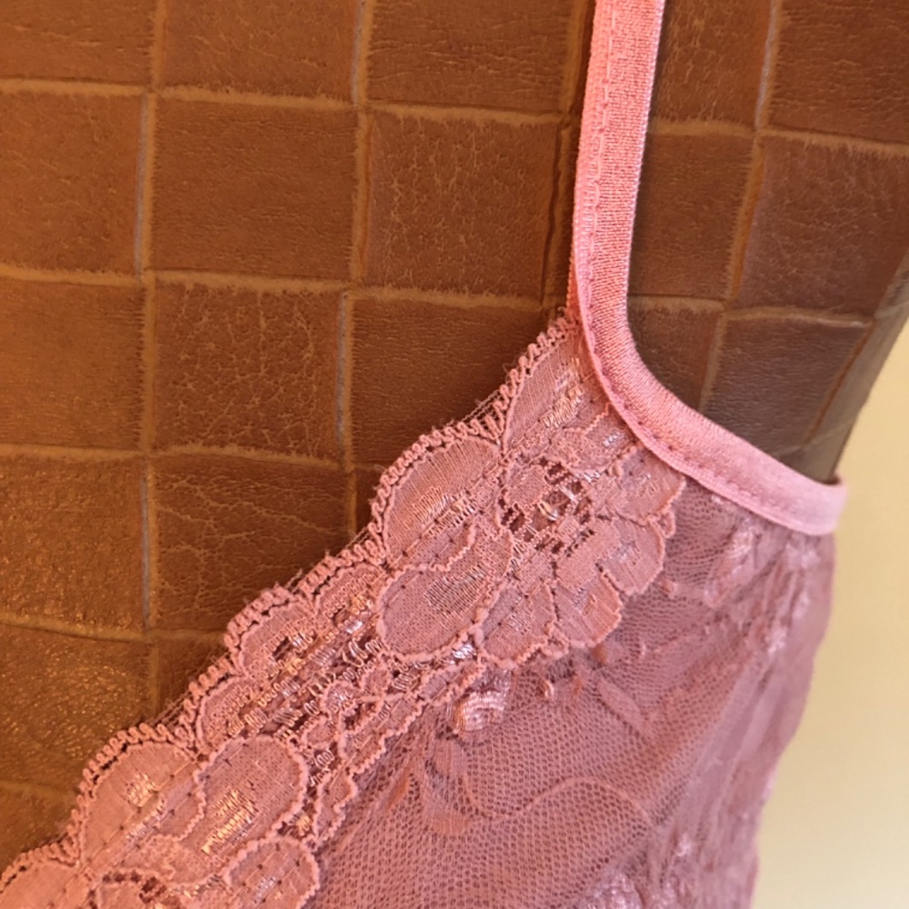 NWOT Pink Lace Top Camisole MED - Picture 4 of 12